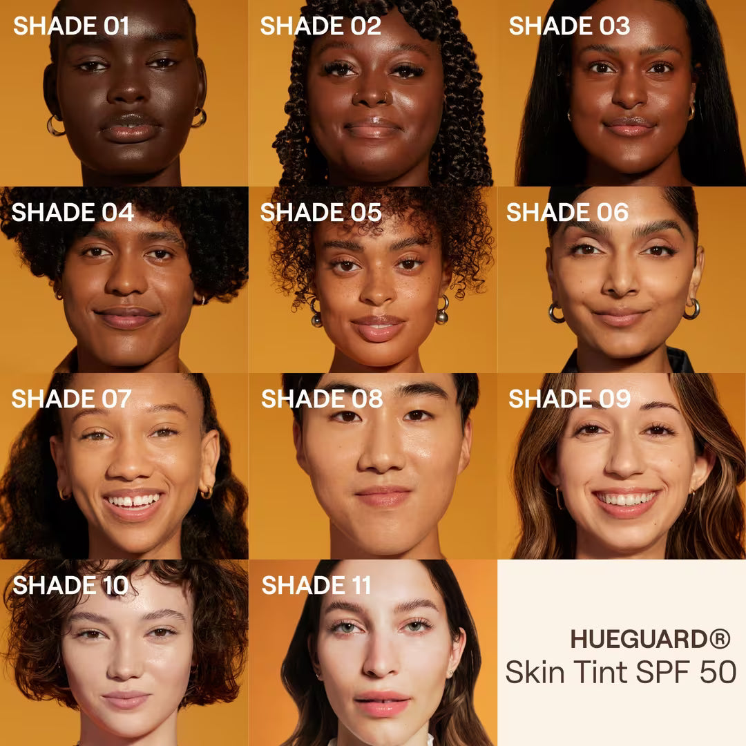 Hueguard skin tint SPF 50 mineral sunscreen broad spectrum Live Tinted