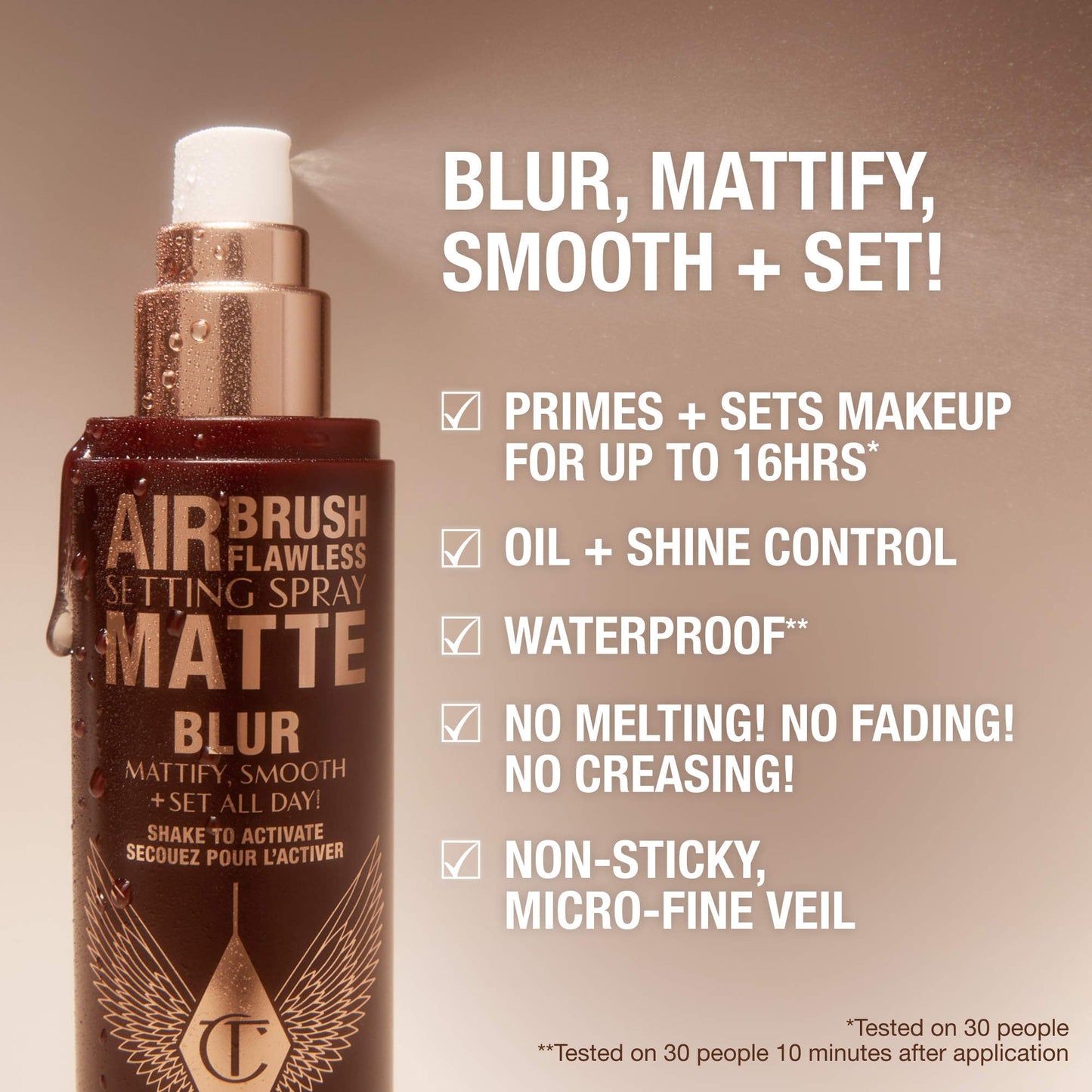 Mini airbrush flawless matte blurring & waterproof setting spray Charlotte Tilbury