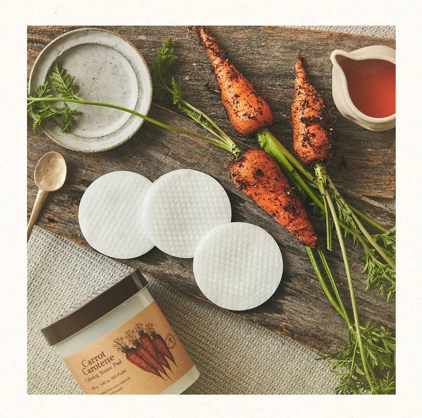 SKINFOOD - Almoadillas con Tónico Carrot Carotene Calming Water Pad Pouch Set