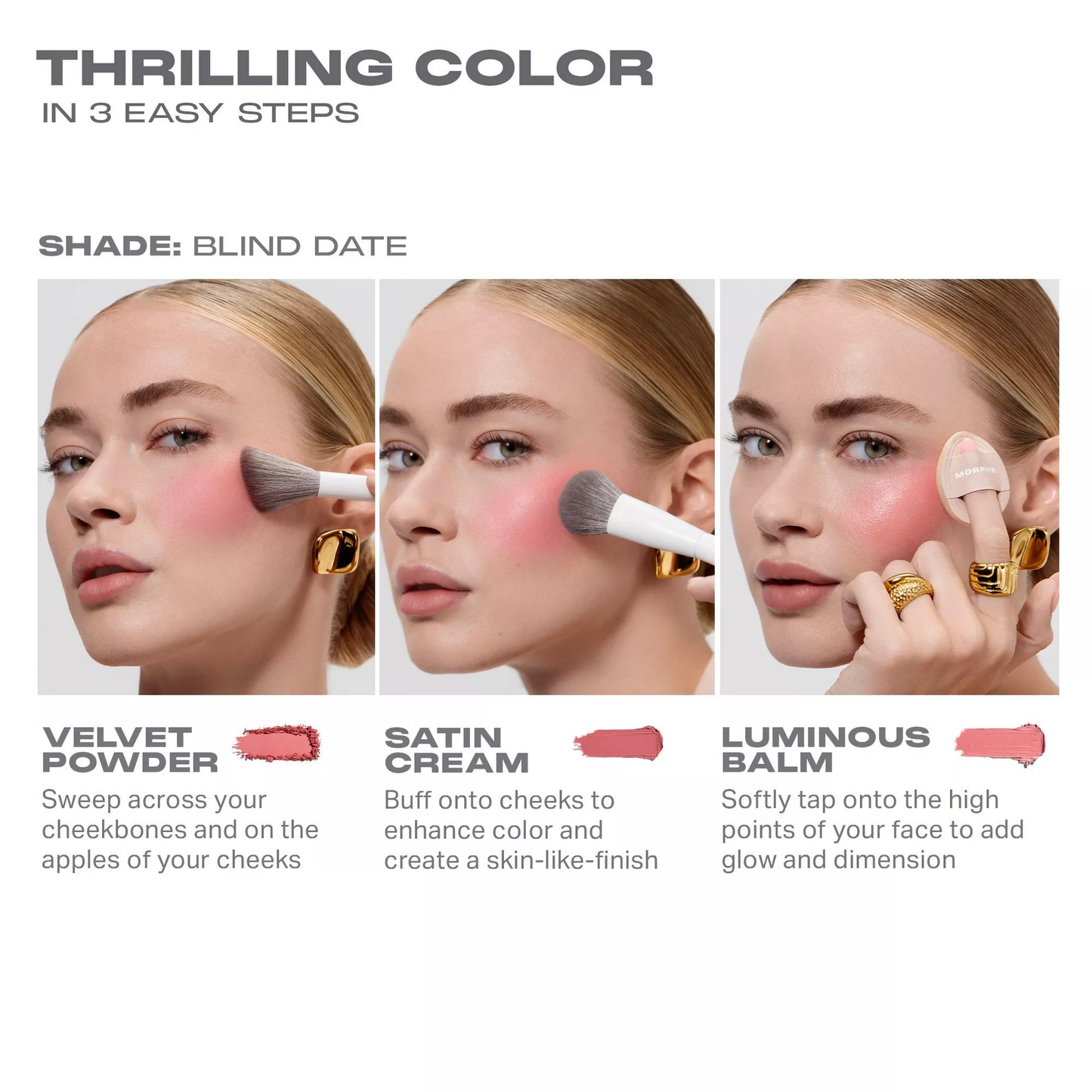 Cheek Thrills Multi-Finish Face Trio Morphe