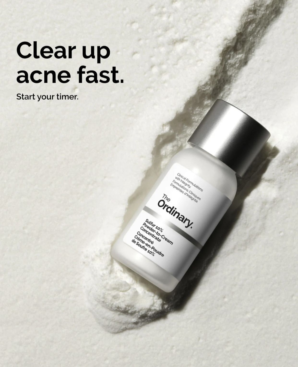 Sulfur 10% Powder-to-Cream Concentrate Acne Spot Treatment The Ordinary