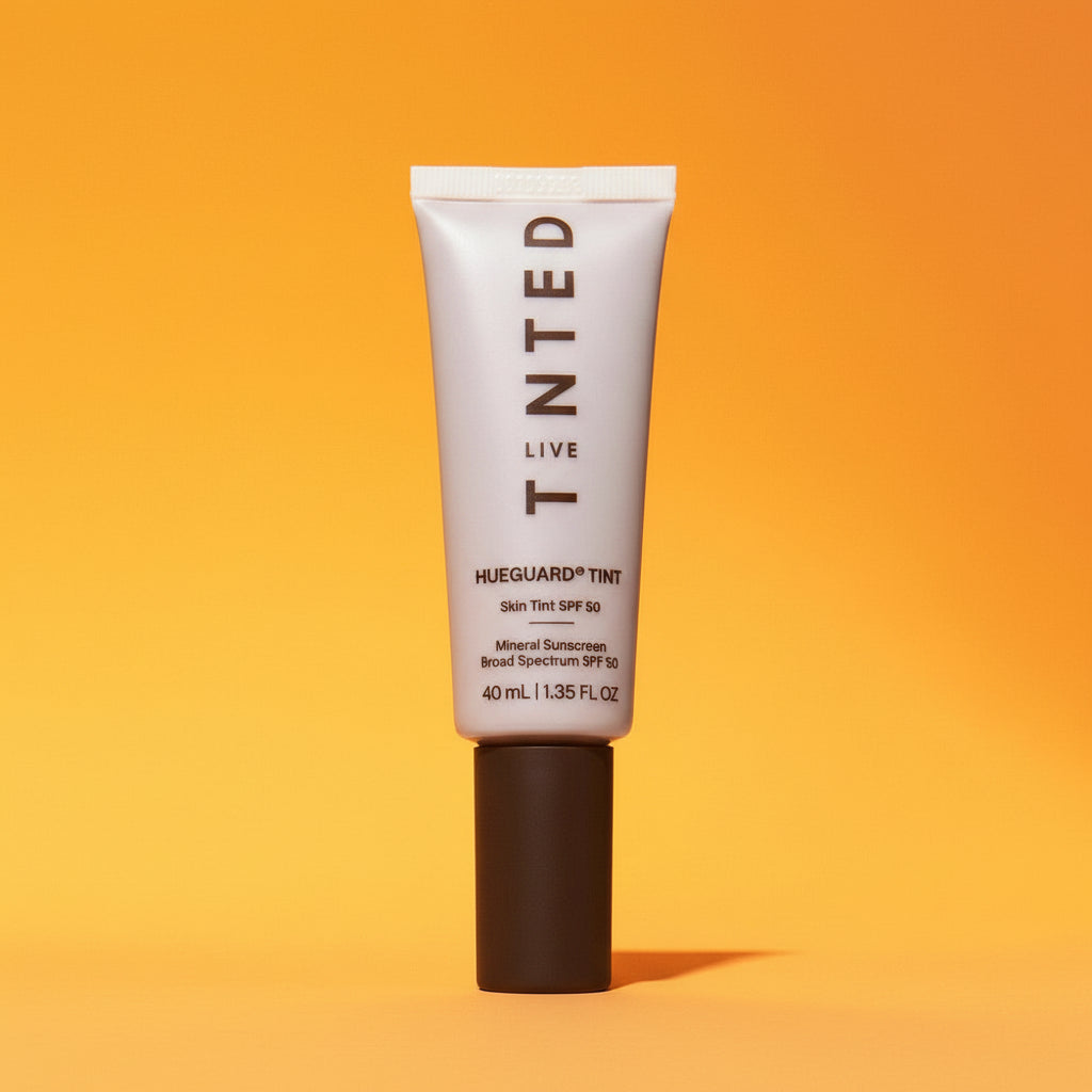 Hueguard skin tint SPF 50 mineral sunscreen broad spectrum Live Tinted