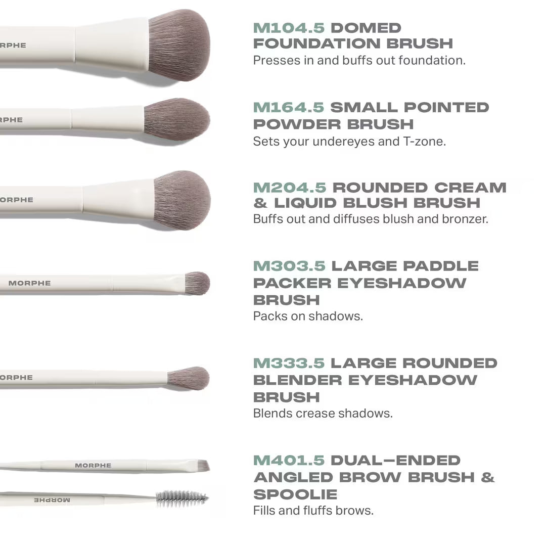 Along for the glide 6-piece travel brush set Morphe