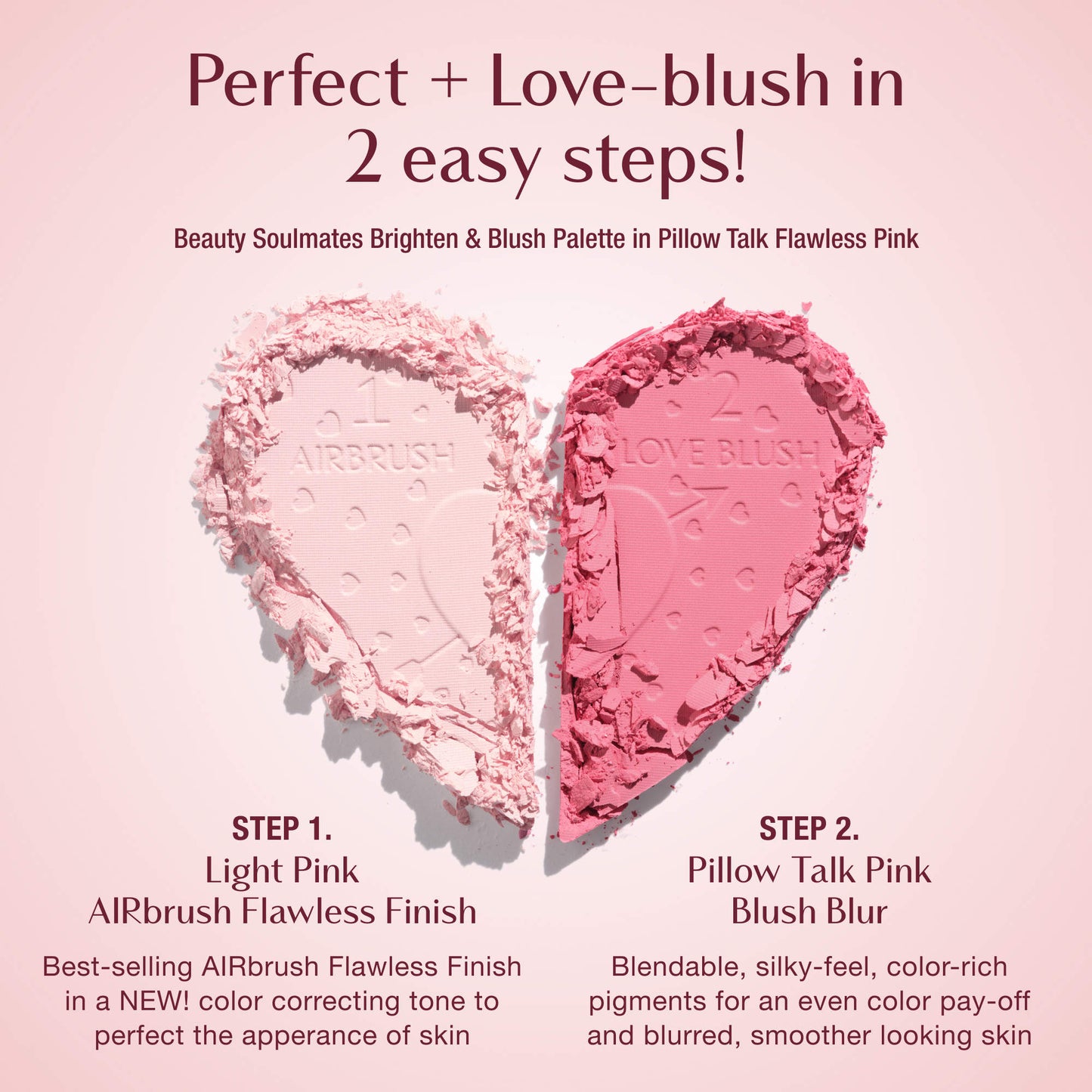 Pillow talk beauty soulmates airbrush flawless finish brightening and blush powder palette Charlotte Tilbury