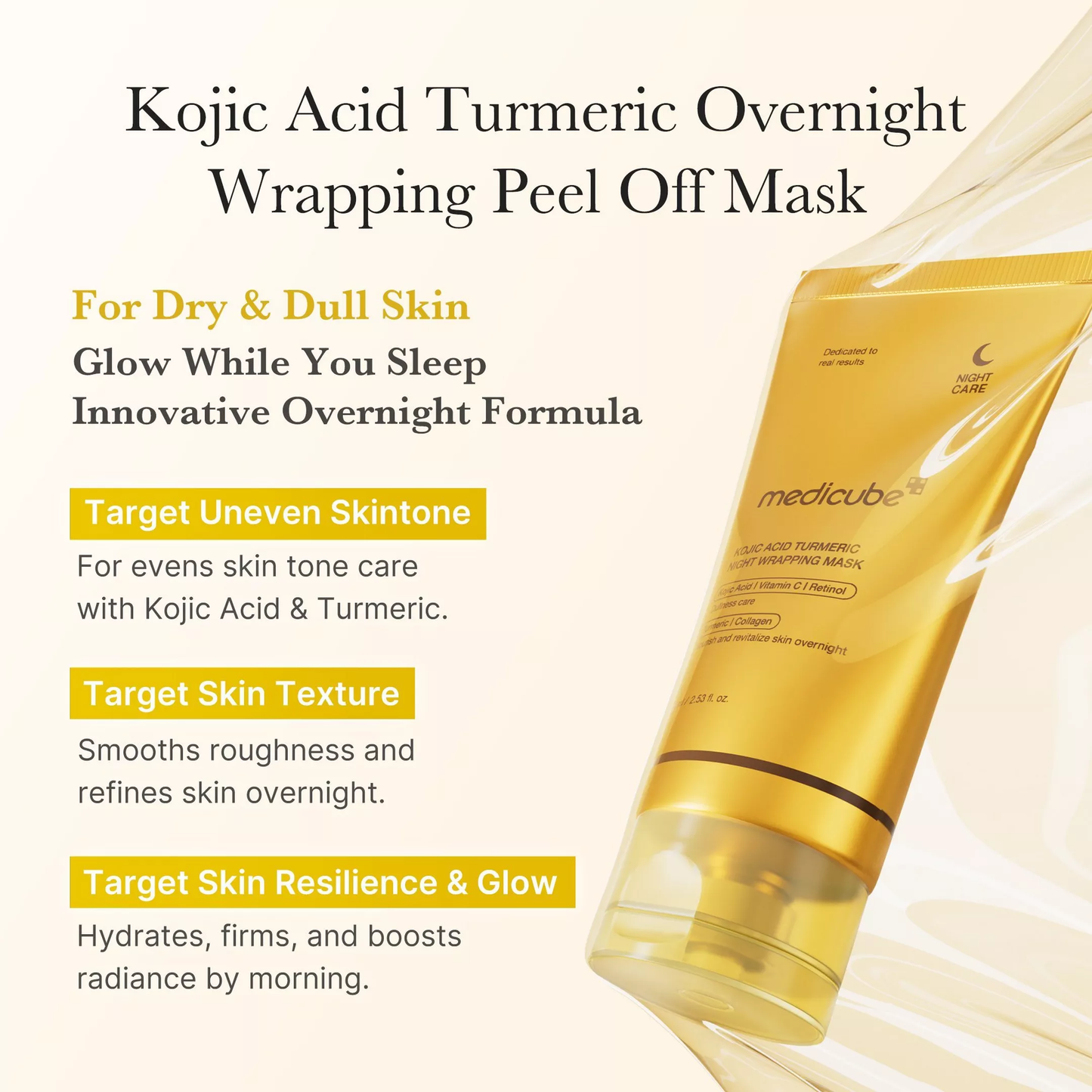 Kojic acid turmeric night wrapping mask Medicube