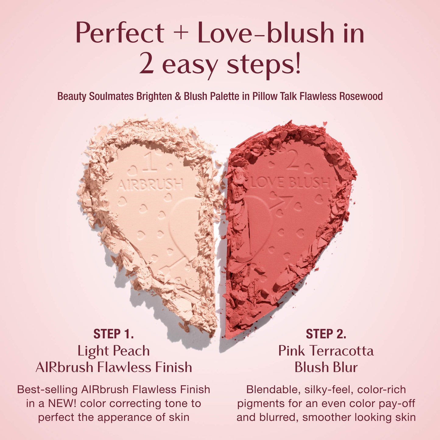 Pillow talk beauty soulmates airbrush flawless finish brightening and blush powder palette Charlotte Tilbury