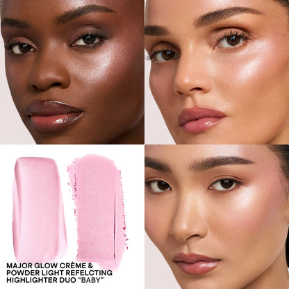 Major Glow Creme & Powder Light Reflecting Translucent Highlighter Duo Patrick Ta