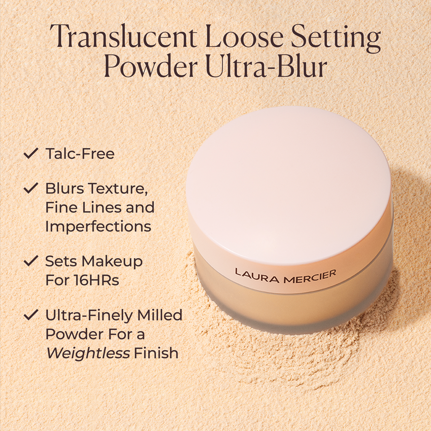Divinely Flawless Translucent Loose Setting Powder & Puff Set- Talc Free Ultra Blur Laura Mercier