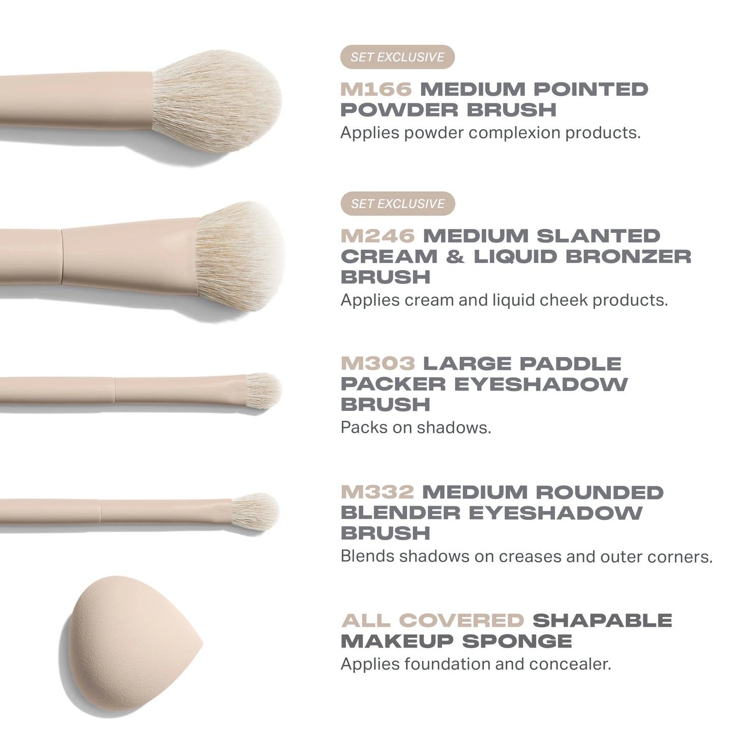 Oat Latte 5-Piece Face & Eye Brush Set Morphe