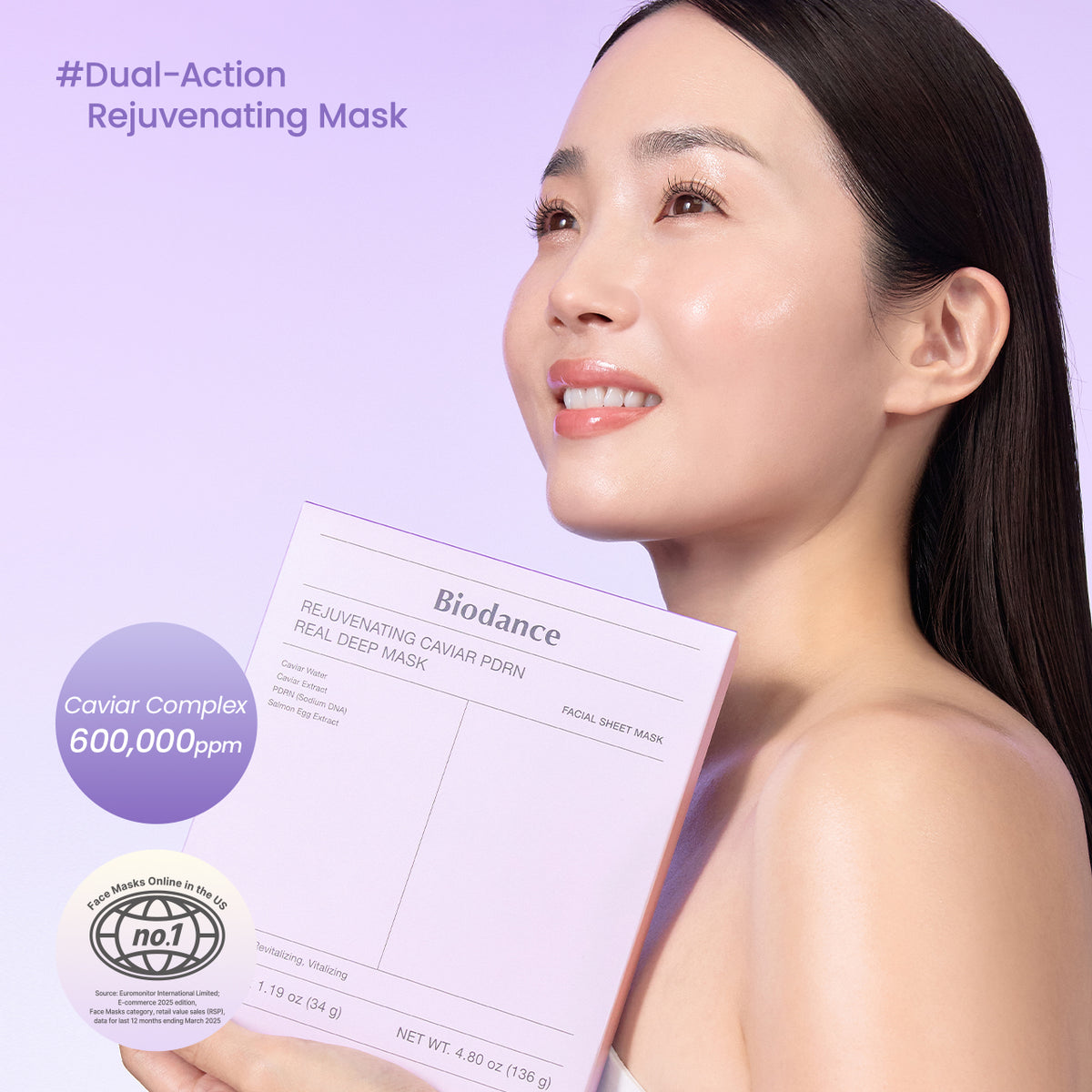 Rejuvenating caviar PDRN real deep mask for natural skin renewal & firming Biodance