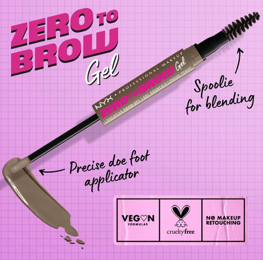 Zero to brow longwear eyebrow gel Nyx Profesional Makeup