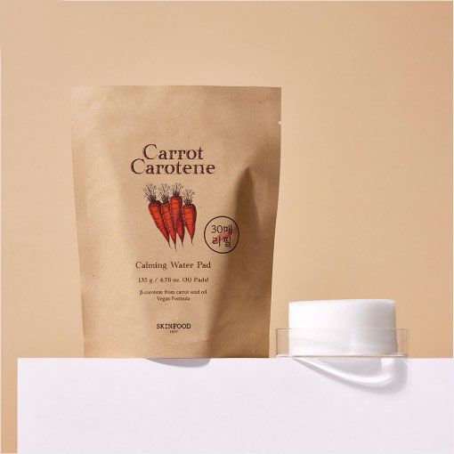 SKINFOOD - Almoadillas con Tónico Carrot Carotene Calming Water Pad Pouch Set
