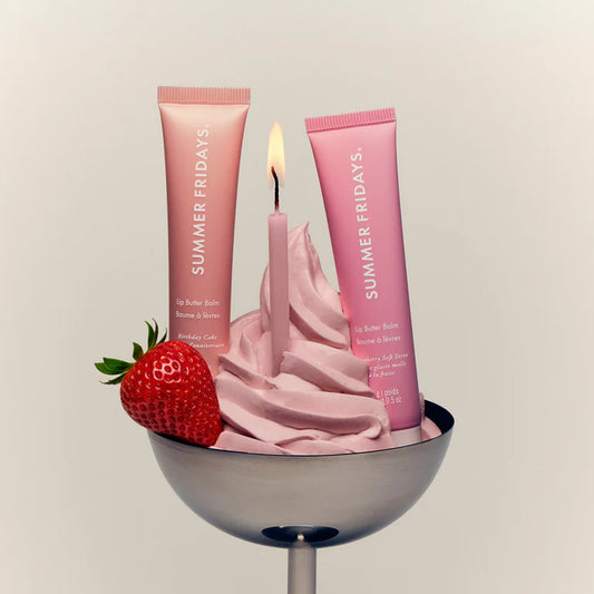 Sweet Pink Duo with Birthday Cake + Strawberry Soft Serve Lip Butter Balm Summer Fridays