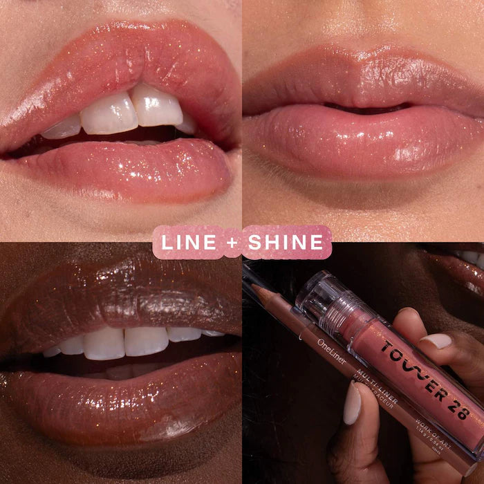Line + shine lip liner and lip gloss set Tower 28 Beauty