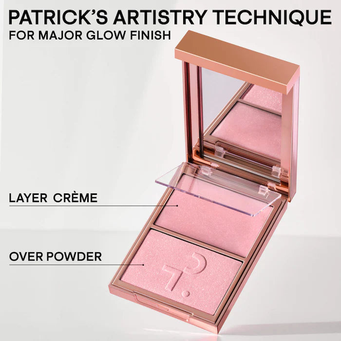 Major glow creme & powder light reflecting translucent highlighter Duo PATRICK TA