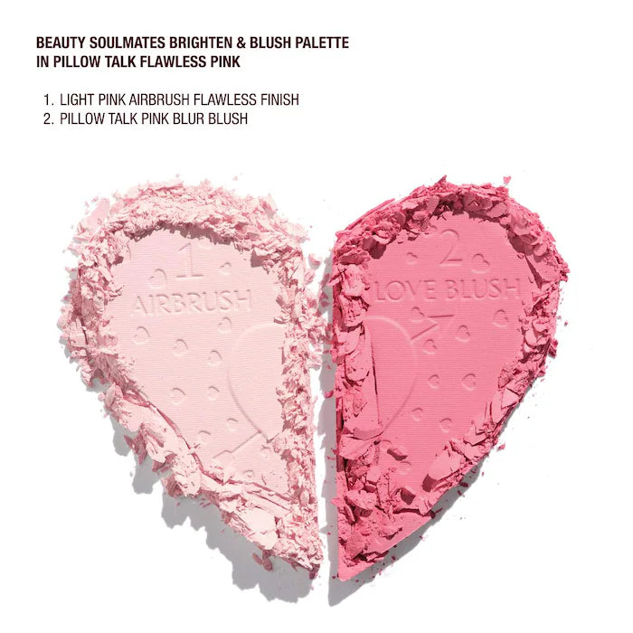 Pillow Talk Beauty Soulmates Airbrush Flawless Finish Brightening and Blush Powder Palette Charlotte Tilbury