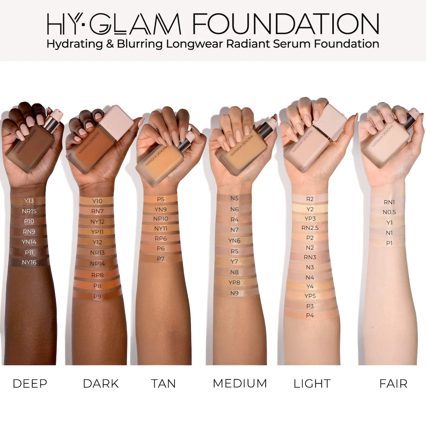 Hy-glam foundation hydrating & blurring luminous longwear serum foundation NATASHA DENONA
