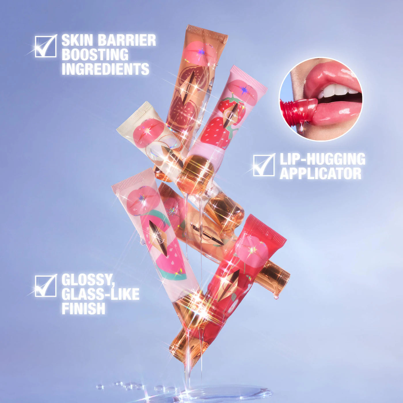 Unreal Lips Healthy Glow Nectar Lip Oil with Hyaluronic Acid and Vitamin E Charlotte Tilbury