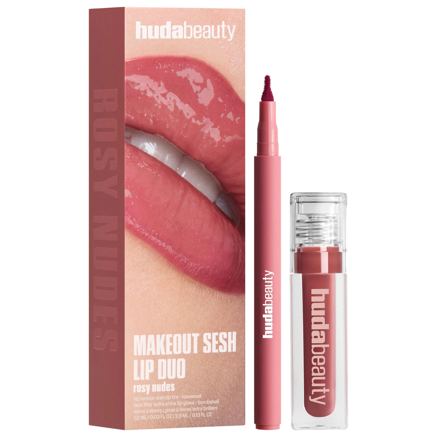 Make out sesh lip stain and lip gloss duos Huda Beauty