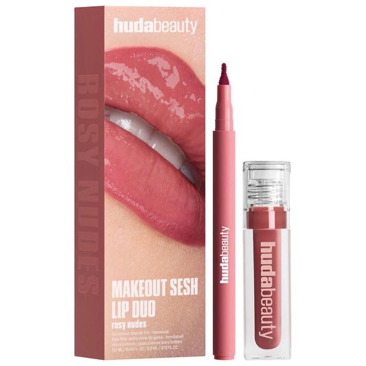 Make out sesh lip stain and lip gloss duos Huda Beauty
