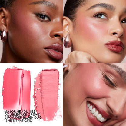 Mini Major Headlines Double-Take Crème & Powder Blush Duo Patrick Ta