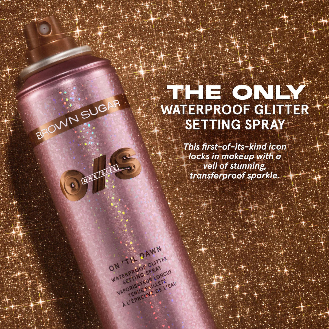 On 'til dawn waterproof glitter setting spray - Brown Sugar One Size